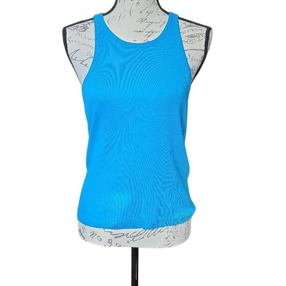J. Crew Women's Size Large Blue Ribbed Tank Top